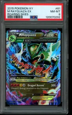 PSA 8 NM-MT Pokemon Mega Rayquaza EX Roaring Skies Full Art EX 61/108 - Image 1