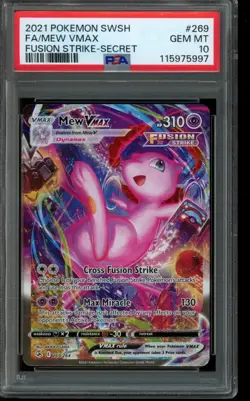 PSA 10 GEM MINT Pokemon Mew VMAX Fusion Strike Secret 269/264 - Image 1