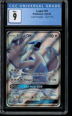 CGC 9 MINT Pokemon Lugia GX Lost Thunder Holo 207/214 - Image 1