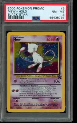 PSA 8 NM-MT Pokemon Mew Black Star Promos Holo 9 - Image 1