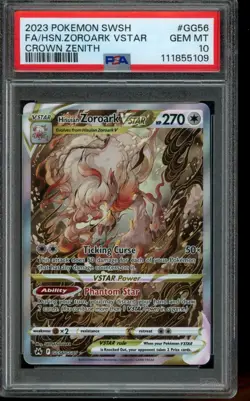 PSA 10 GEM MINT Pokemon Hisuian Zoroark VSTAR Crown Zenith VSTAR GG56/GG70 - Image 1