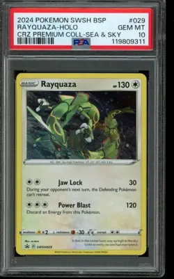 PSA 10 GEM MINT Pokemon Rayquaza Crown Zenith Promo SWSH029 - Image 1