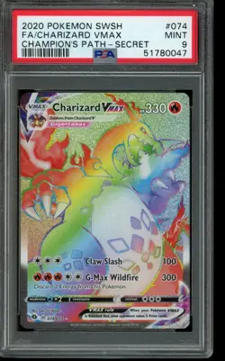 PSA 9 MINT Pokemon Charizard VMAX Champions Path Secret VMAX 074/073 - Image 1