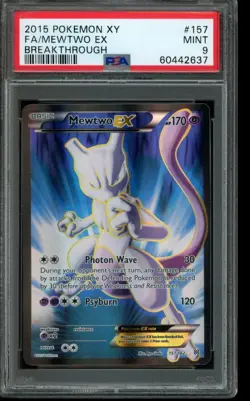 PSA 9 MINT Pokemon Mewtwo EX Breakthrough Full Art EX 157/162 - Image 1