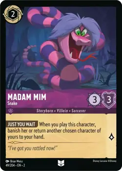 DISNEY LORCANA UC (Non-Foil) - MADAM MIM SNAKE 49/204 - Image 1