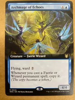 MTG 1x EXTENDED ART Archmage of Echoes # 45 Wilds of Eldraine Magic the x1 NM - Image 1