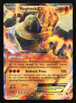 Regirock EX 43/124 XY - Fates Collide Ultra Rare Pokemon Card - Image 1