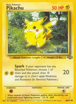 Pikachu - 60/64 - Pokemon Jungle Unlimited Card Singles HP - Image 1