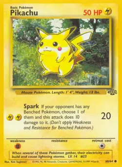 Pikachu - 60/64 - Pokemon Jungle Unlimited Card Singles LP - Image 1