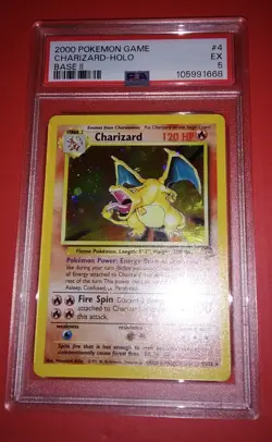 2000 Pokemon Base Set 2 Holo Charizard #4 PSA 5 - Image 1