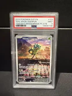 Teal Mask Ogerpon Scarlet & Violet Promo Card 123 Pokemon Center Stamp PSA 9 - Image 1