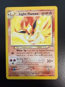 Pokemon TCG Light Flareon Neo Destiny Card 46/105 Unlimited Uncommon LP - Image 1