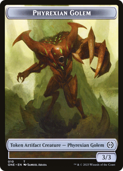 x1 Phyrexian Golem ONE MTG 10/14 TOKEN M/NM 1x - Image 1