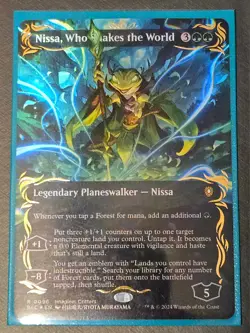 Nissa, Who Shakes the World (Borderless) (Raised Foil) Commander: Bloomburrow... - Image 1