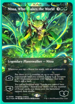 Nissa, Who Shakes the World (Borderless) (Raised Foil) Commander: Bloomburrow... - Image 2