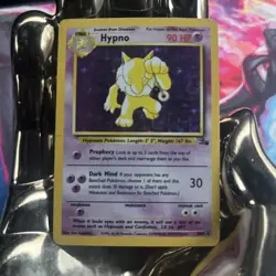 Pokemon TCG Hypno Fossil Holo Unlimited Rare Card 8/62 1999 WOTC Base Set MP - Image 1