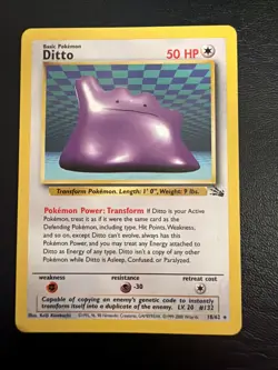 Pokemon 1999 Ditto 18/62 Fossil Non-Holo LP - Image 1