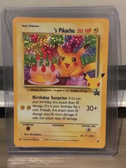 Pokemon TCG Birthday Pikachu Holo Rare Celebrations Card Mint Condition - Image 1