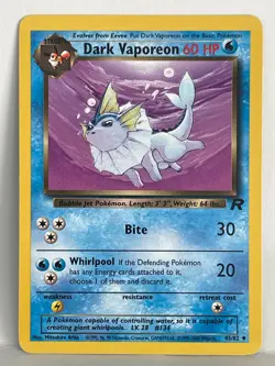 Pokemon Dark Vaporeon Team Rocket Non Holo 45/82 - LP - Image 1