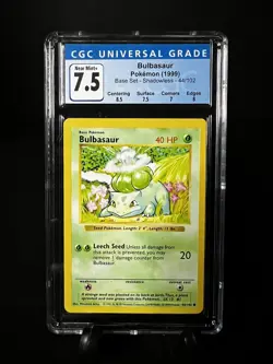 Pokemon TCG Bulbasaur Base Set 44/102 Regular Common CGC 7.5 - Image 1