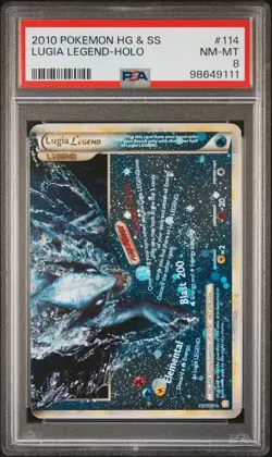 PSA 8 Lugia Legend Bottom Half 114/123 HG & SS Graded Pokemon Card - Image 1