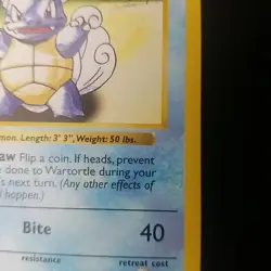 WARTORTLE 42/102 - 3D 1st Edition SHADOWLESS - Base Set - WOTC POKEMON CARD - LP - Image 4
