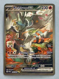 RESHIRAM EX WHITE FLARE HOLO SPECIAL ILLUSTRATION RARE #166/086 POKEMON MINTY !! - Image 1