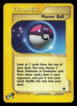 Master Ball 143/165 Reverse Holo Expedition Pokemon Card - Image 1