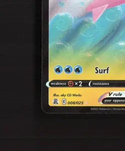 Surfing Pikachu V 008/025 Celebrations Ultra Rare Holo Pokemon Card NM - Image 5