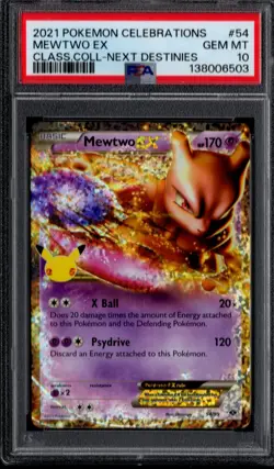 Pokemon Celebrations Class. Coll. Next Destinies # 54 Mewtwo EX PSA 10 GEM MINT! - Image 1