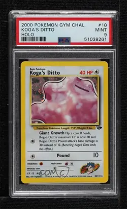 Koga's Ditto Holo Pokemon Gym Challenge PSA 9 MINT 2000 - Image 1