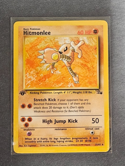 1999 WOTC Pokemon Vintage 1st Edition Non-Holo Rare Hitmonlee Fossil 22/62 NM - Image 1