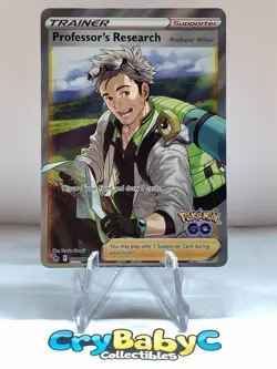 Pokemon Professor's Research 078/078 Pokemon GO SWSH FULL ART TRAINER MISCUT - Image 1