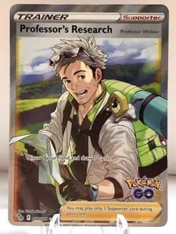 Pokemon Professor's Research 078/078 Pokemon GO SWSH FULL ART TRAINER MISCUT - Image 2
