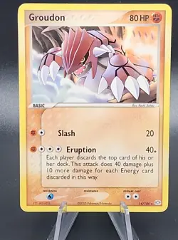 Pokemon Groudon EX Emerald 14/106 Regular Non Holo Rare - Image 1