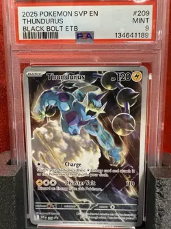 Thundurus 209 *PSA 9 MINT* 2025 Pokemon SVP EN Black Bolt ETB Black Star Promo - Image 1