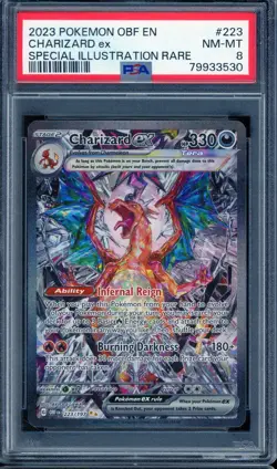 2023 POKEMON OBSIDIAN FLAMES CHASE #223 CHARIZARD ex NM-MT PSA 8 SIR - Image 1