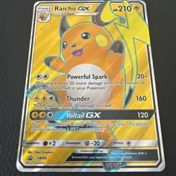 Raichu GX SM90 Full Art Holo Black Star Promo Pokemon Shining Legends NM texture - Image 1