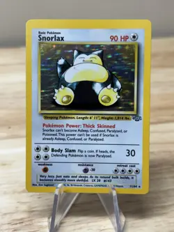 Pokemon Card Snorlax Holo Unlimited Jungle Set WotC 1999 Rare 11/64 LP - Image 1