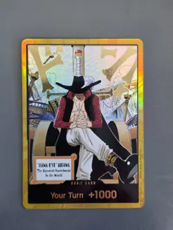 DON!! Card (Dracule Mihawk) (Gold) The Azure Sea's Seven Foil - Image 1