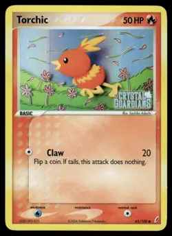Pokemon Cards Torchic 65/100 STAMPED Crystal Guardians Common NM - Image 1