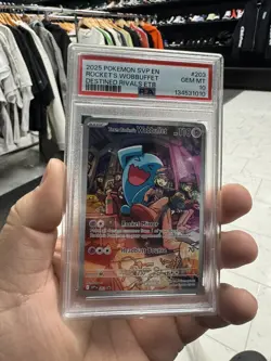 Team Rocket's Wobbuffet 203 Pokemon: Scarlet & Violet Promo Cards PSA 10 - Image 1