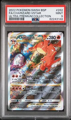 PSA 9 #262 FA/CHARIZARD VSTAR UPC 2022 POKEMON SWSH BLACK STAR PROMO - Image 1