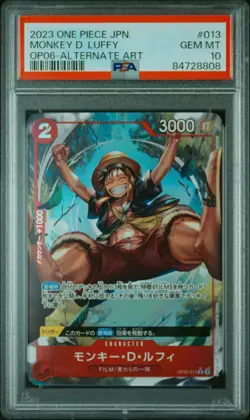 Monkey D. Luffy OP06-013 One Piece Wings of Captain JP ALT ART PSA 10 GEM MINT - Image 3
