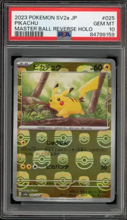 Pokemon Pikachu 151 sv2a Japanese Master Ball Reverse Holo #025 PSA 10 Gem Mint - Image 1
