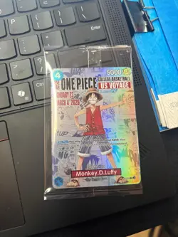 Limited Edition One Piece Monkey D Luffy College Basketball Promo Card + Poster - Image 4