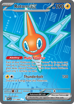 Pokemon TCG Rotom ex 111/094 Ultra Rare Mega Evolution Phantasmal Flames NM/M - Image 1