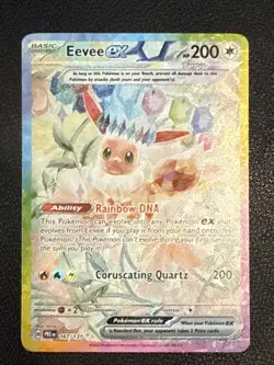 Pokemon Eevee EX TCG Prismatic Evolutions Card 167/131 Special Illustration Rare - Image 1