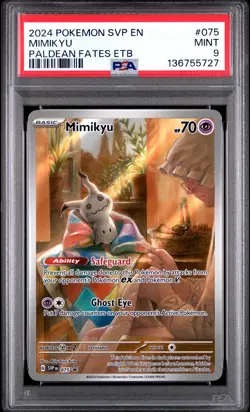 2024 POKEMON SVP EN-SV BLACK STAR PROMO #075 MIMIKYU PSA 9 - Image 1