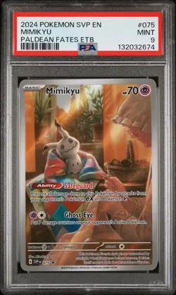2024 POKEMON SVP EN-SV BLACK STAR PROMO #075 MIMIKYU PSA 9 - Image 1